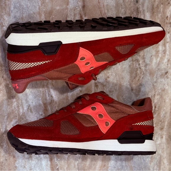 Saucony Women's Burgundy and Pink Retro Sneakers - Picture 5 of 9